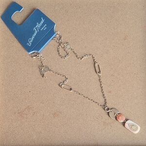 Universal Thread Necklace with Orange and White Charms